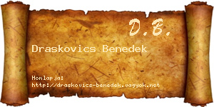 Draskovics Benedek névjegykártya